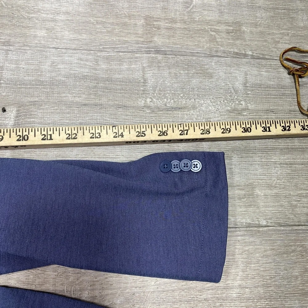 American Tall Blazer Mens 2XL Tall Blue Knit Unstructured Sport Coat Jacket Soft